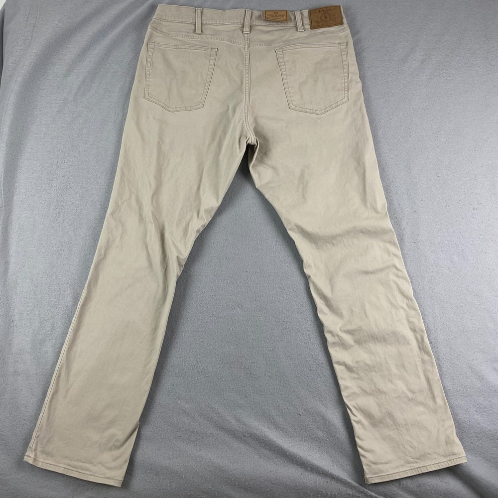 Polo Ralph Lauren Mens 36x32 Varick Slim Straight Sateen Pants beige NWOT